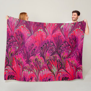 PAPIER, ABSTRAKT PINKPATTER, WIRBEL FLEECEDECKE