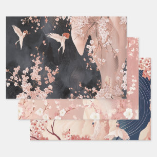 Papier als Dekoupage Chinoiserie Pink Hues