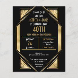 PAPIER | Art Deco Ruby 40 Jahre Einladung