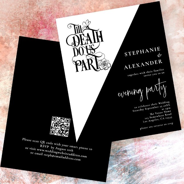 PAPIER bis zum Tod tun uns Teil Abend Party Hochze (Front and back view)