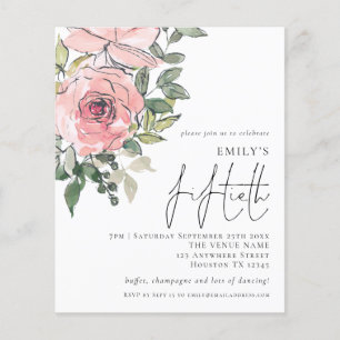 PAPIER Blush Pink Florals Fiftieth Birthday Einlad