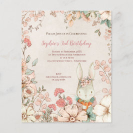 PAPIER | Bunny Floral 3. Geburtstag Girl Einladung