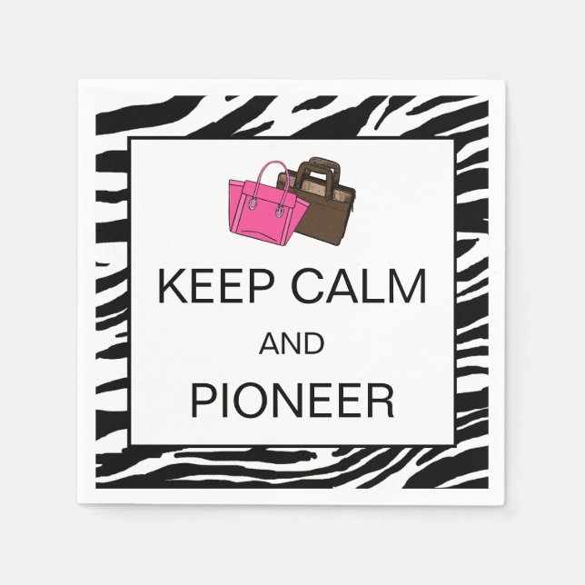 PAPIER "CALM UND PIONEER BEHALTEN" SERVIETTE (Vorderseite)