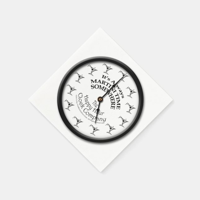 PAPIER COCKTAIL NAPKINS - IMMER MARTINI-ZEIT SERVIETTE (Ecke)