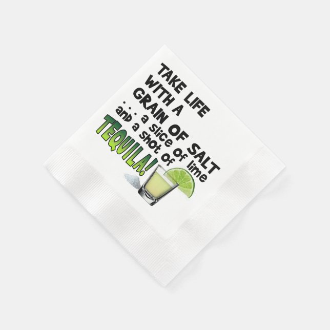 PAPIER COCKTAIL NAPKINS - LEBEN, LIMON, SALZ, TEQU SERVIETTE (Ecke)