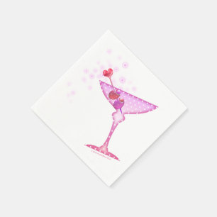 PAPIER COCKTAIL NAPKINS - PINK MARTINI SERVIETTE