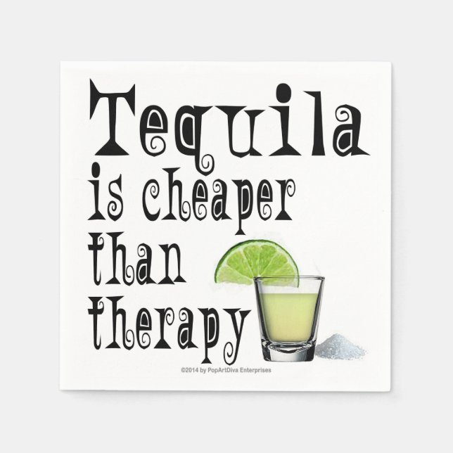 PAPIER COCKTAIL NAPKINS, TEQUILA KREAPIERTHERAPIE SERVIETTE (Vorderseite)