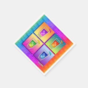 PAPIER-COCKTAIL-SERVIETTEN - POP-ART-COCKTAILGLÄSE SERVIETTE
