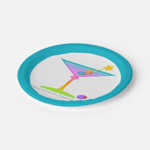 PAPIER-COCKTAIL-SERVIETTEN - REGENBOGEN MARTINI-GL PAPPTELLER