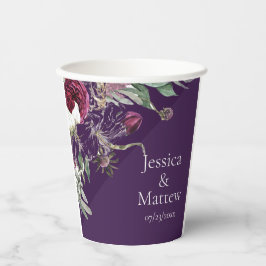 Papier-Cup für kundenspezifische violette Blumen Pappbecher