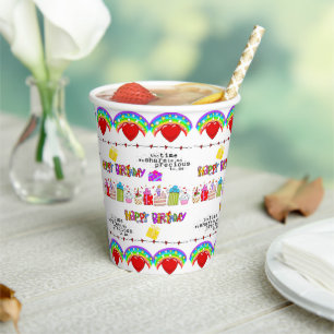 Papier Cup Happy Valentine's Day Happy Geburtstag Pappbecher