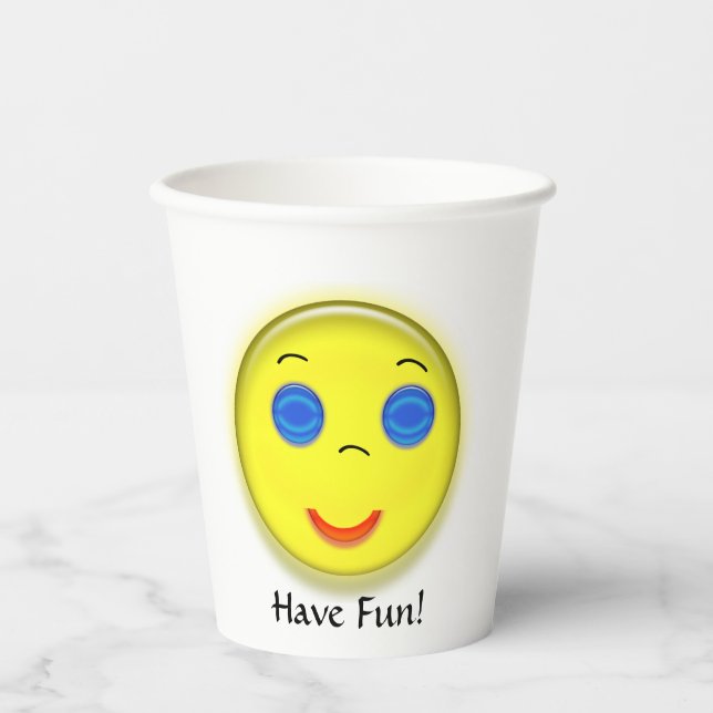 Papier-Cup - Lächelndes Sonnengesicht Pappbecher (Vorderseite)