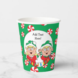 Papier Cups "Happy Elves" 8 oz. Pappbecher
