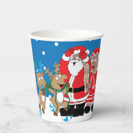 Papier Cups "Santa Claus Happy" 8 oz. Pappbecher