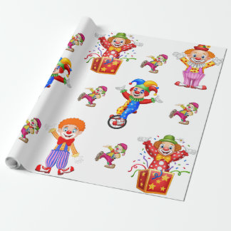 papier der Verpackung mit Clowns von Farben Geschenkpapier