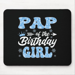 Papier des Geburtstagsmädchens Schneeflocken Winte Mousepad