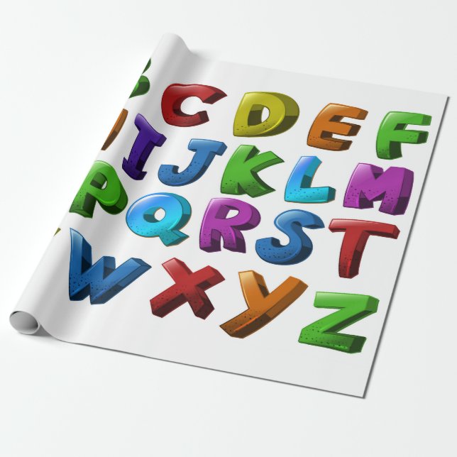 papier des Geschenks mit dem Alphabet Geschenkpapier (Ungerollt)