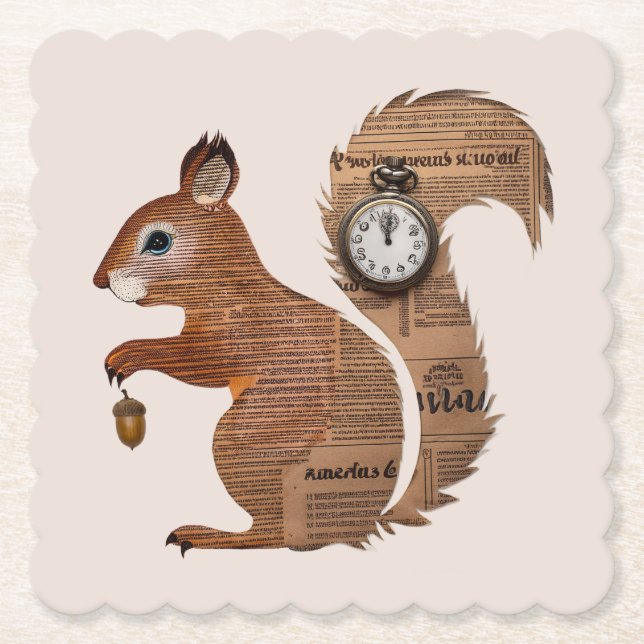 Papier Eichhörnchen Untersetzer (Vorderseite)