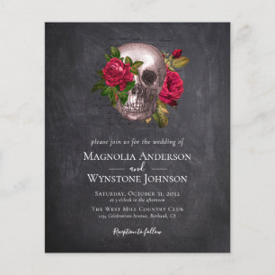 PAPIER-Einladung Gothic Skull-Rose Flyer
