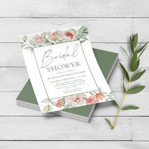 PAPIER Elegante Blumen-Script Hochzeitsshower-Einl