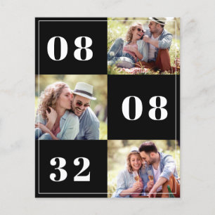 PAPIER Fette Datum Foto Hochzeit Terminankündigung