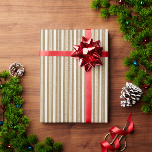 Papier für Beige und Weißstreifen Elegant Ho Geschenkpapier