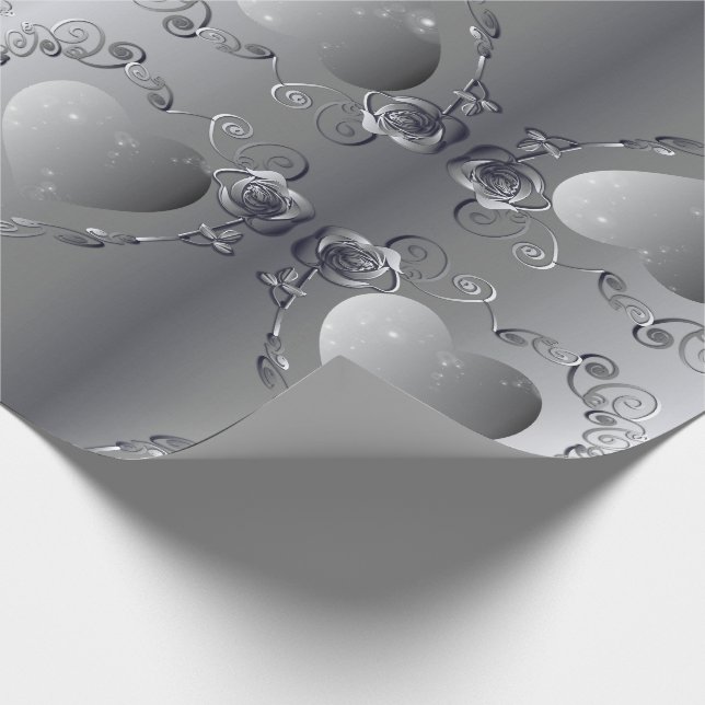 Papier für die Silber-Rose Geschenkpapier (Ecke)
