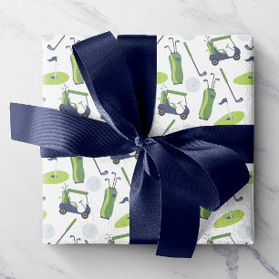 Papier für Navy und Green Golf Wrapping Geschenkpapier