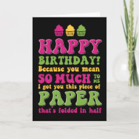 Papier geklappt in halber sonniger Sarcastic Gebur