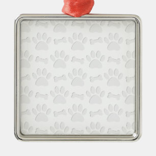 Papier geschnittene Hundepfoten und Knochen Muster Ornament Aus Metall