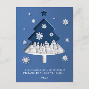 Papier geschnittene Weihnachtskomposition Corporat Postkarte