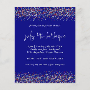 PAPIER   Glitzer Red Blue 4. Juli GRILLEN Einladun