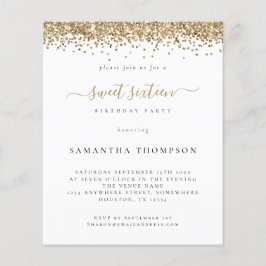 PAPIER | Gold Glitzer 16 . Geburtstag Einladung