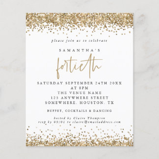 PAPIER | Gold Glitzer 40 Party Einladung
