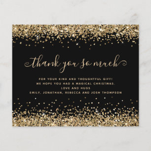 PAPIER Gold Glitzer Christmas Black Danke
