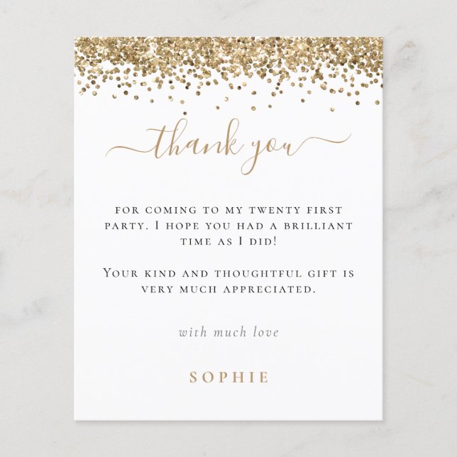 PAPIER | Gold Glitzer Foto 21. Party Dank (Vorne)