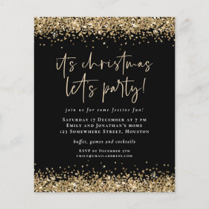 PAPIER Gold Glitzer Weihnachten Lasse Party Blac