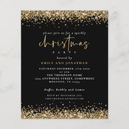 PAPIER | Gold Glitzer Weihnachts Party Black Invit