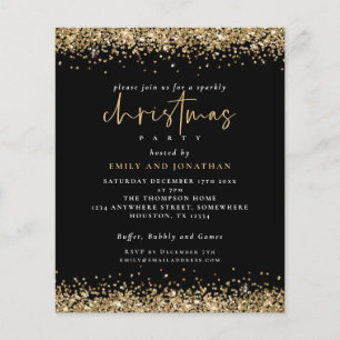 PAPIER Gold Glitzer Weihnachts Party Black Invit