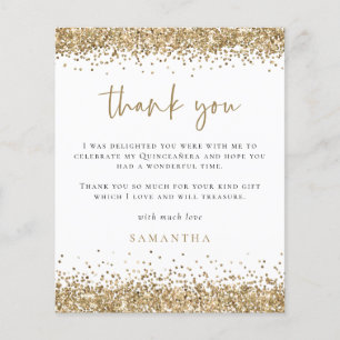 PAPIER Goldener Glitter-Foto-Quinceañera-Dankesc