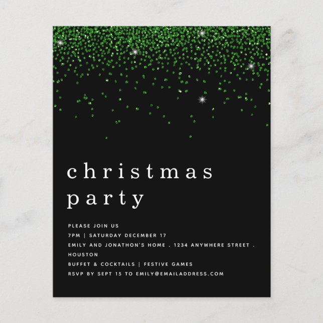 PAPIER | Green Glitzer Weihnachts-Party BlAck Einl (Vorne)