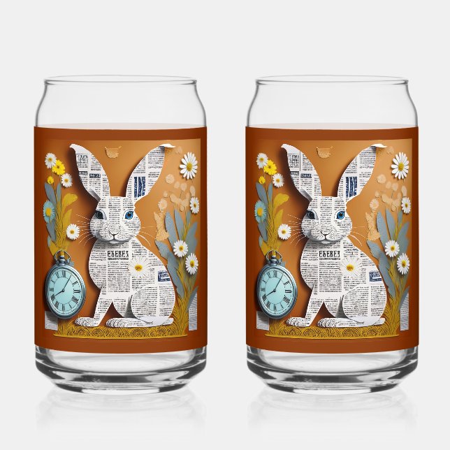 Papier-Hasen-Soda-Glas Dosenglas (Vorderseite)
