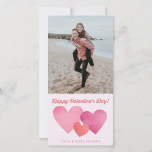 Papier Herzt Valentinstag Fotokarte Feiertagskarte