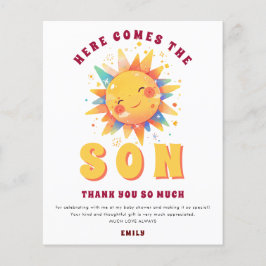 PAPIER Hier kommt die Son Baby Dusche Vielen Dank