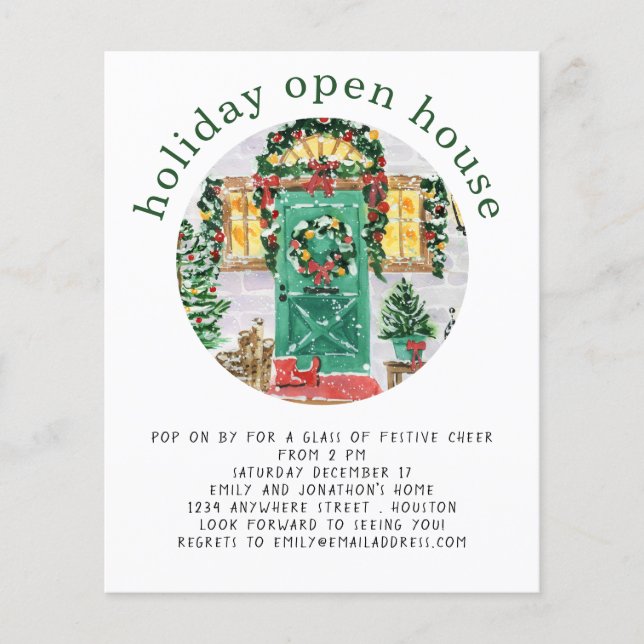 PAPIER | Holiday Open House Party Green Flyer (Vorne)