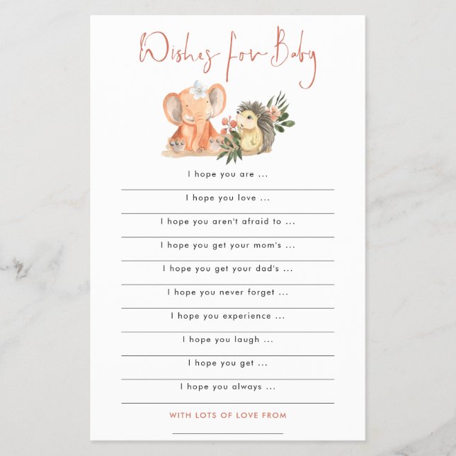 PAPIER | Igel Elephant wünscht Kinderdusche (Vorne)