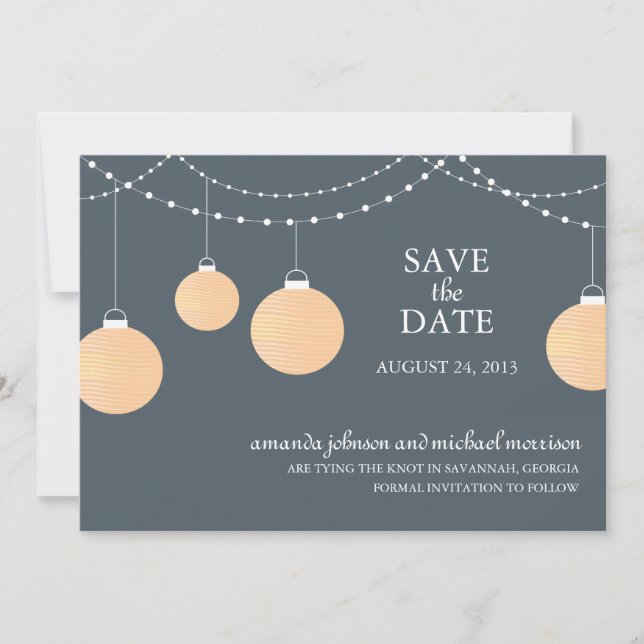 Papier Lattern Hochzeit Speichern Sie das Datum Save The Date (Vorderseite)