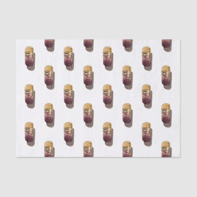 Papier lindert mit Aquarell des Korks des Weins (Vorderseite)