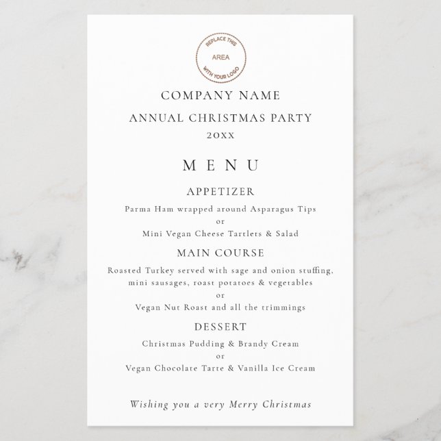 PAPIER | Logo Company Christmas Party Menu (Vorne)