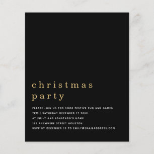 PAPIER Minimal Gold Black Christmas Party Einlad